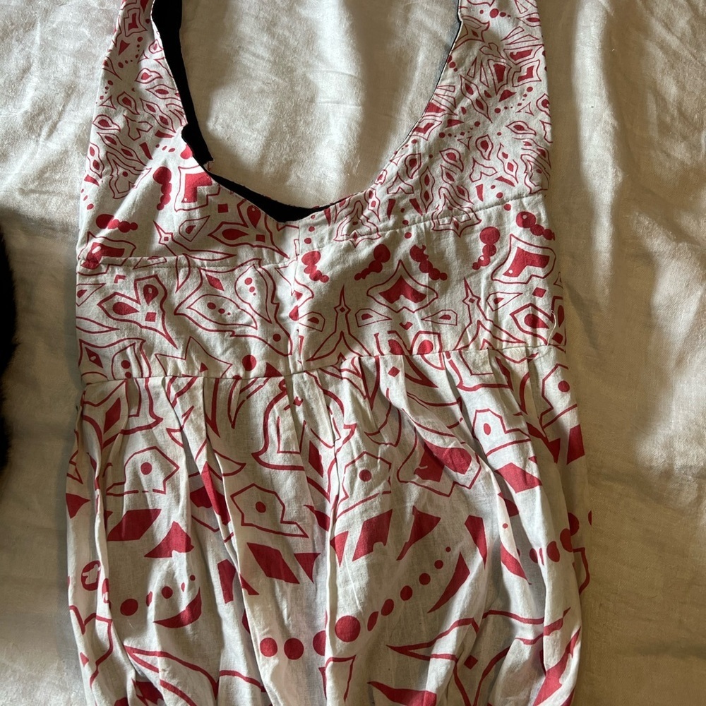 Sunshine Joy Red and White  Cotton Bag - Picture 3 of 4